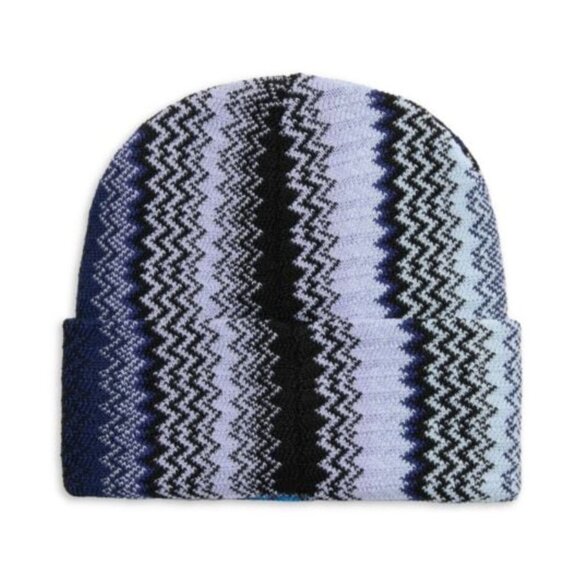 Missoni Zig-Zag Tonal Wool-Blend Beanie Blue - Picture 2 of 7